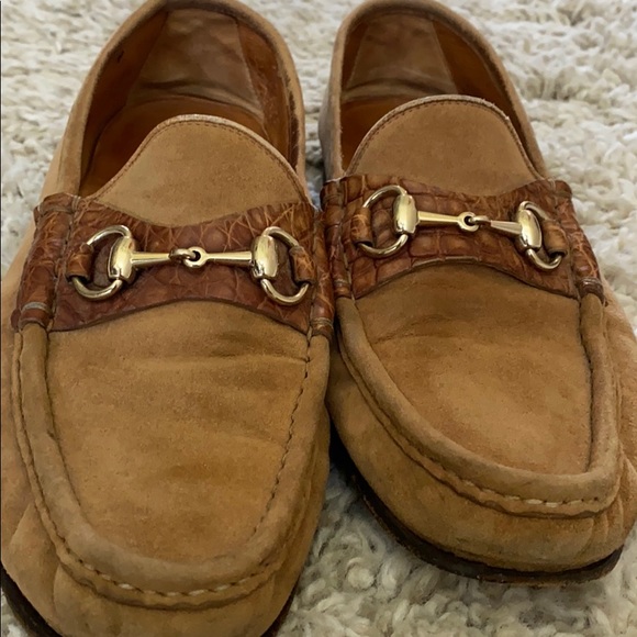 tan gucci loafers